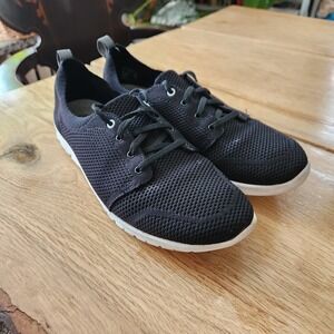 Clarks Women's Sneakers 8.5 Cloudsteppers Allena Sun Laces Black Mesh Shoes Flex